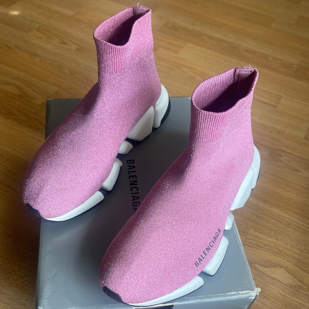 Balenciaga women’s speed glitter sneaker